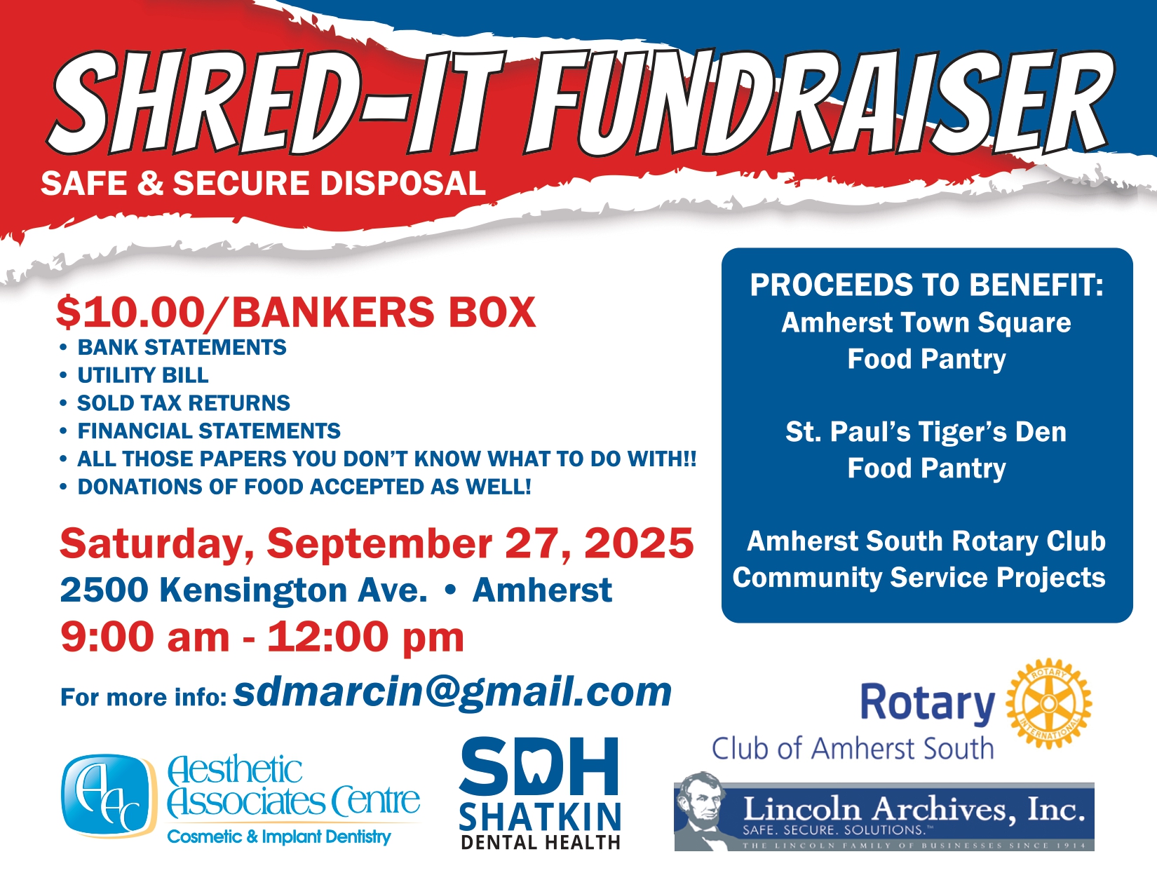 Shred-It Fundraiser Clear the Clutter & Give Back to Your Community